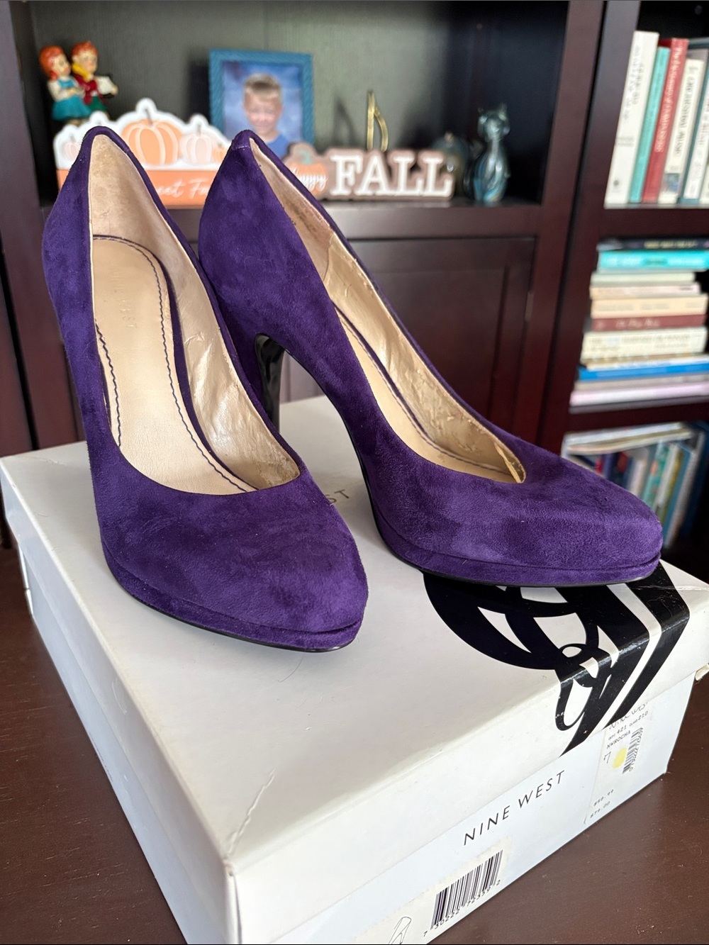 Nine West Purple Suede Platform High Heels